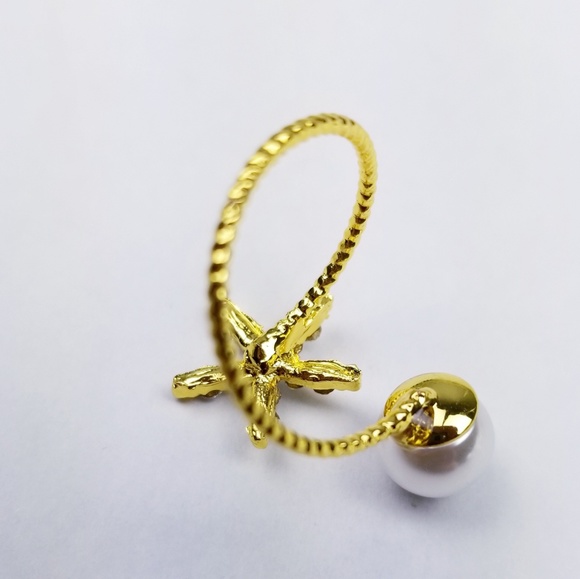 Sparkly Fun Cocktail Statement Ring Starfish Pearl - Picture 4 of 5
